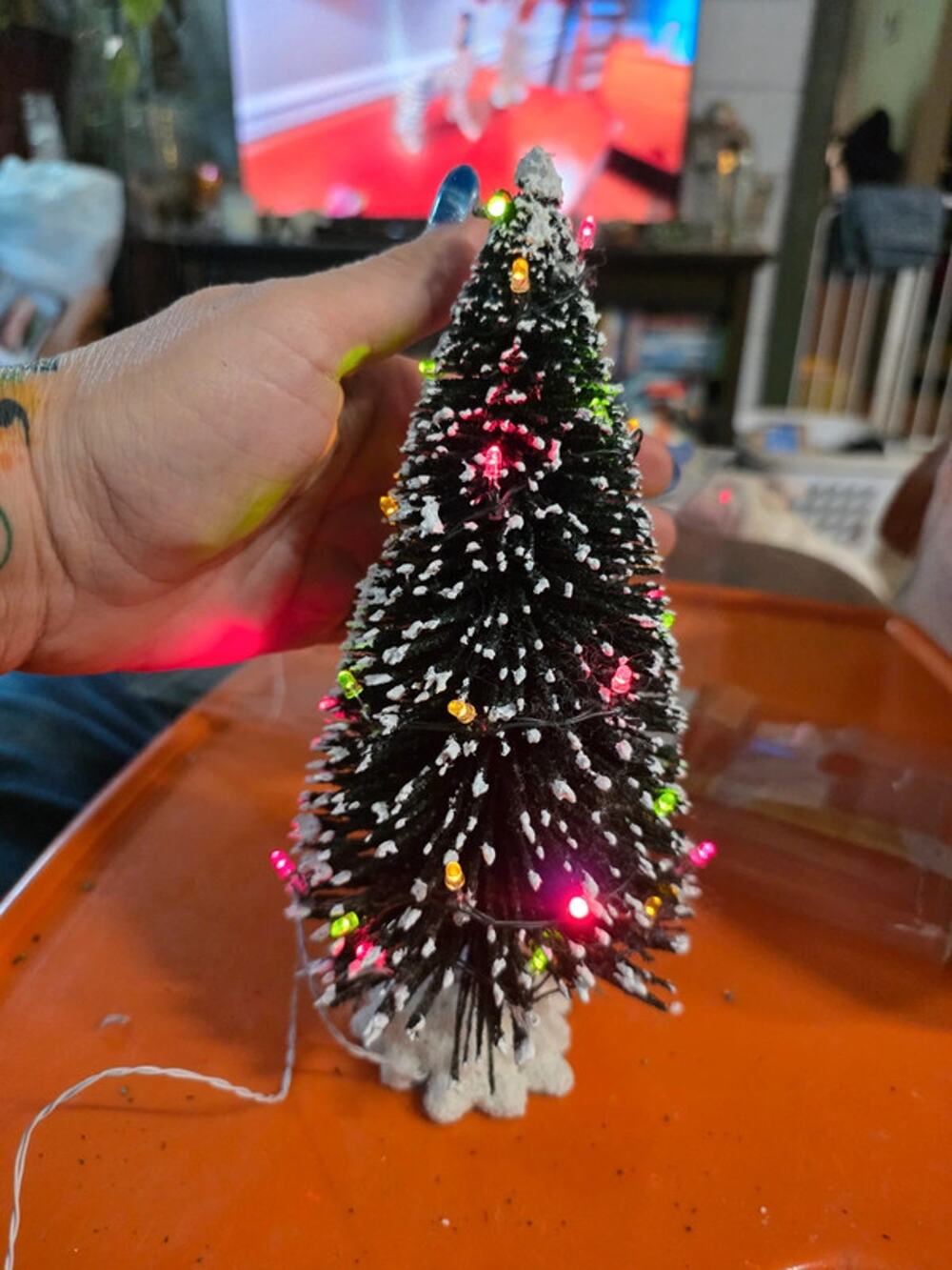 Vintage Walmart Fiber Optic Mini Christmas Tree Tabletop Decor w/ Box